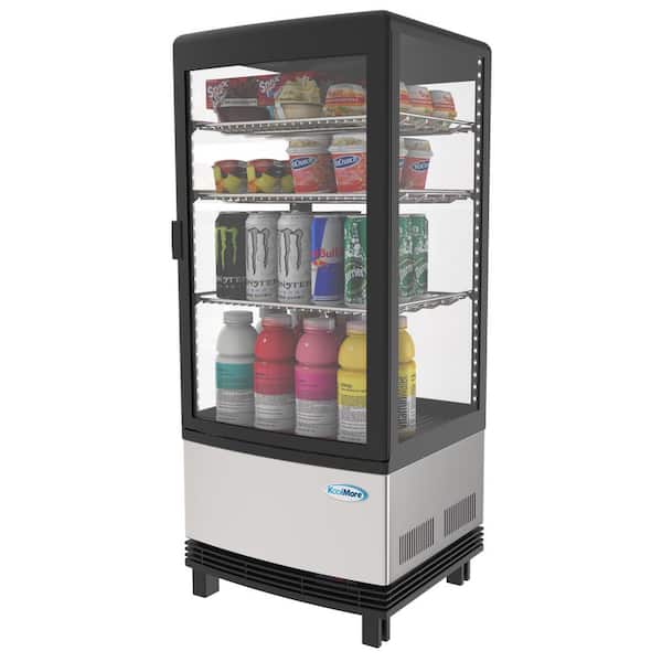 Koolmore 16 in. W 3 cu. Ft. Countertop Commercial Refrigerator Glass Display Beverage Cooler in Stainless Steel