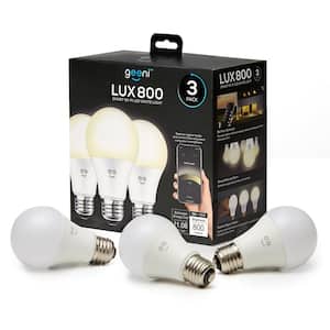 LUX 800 60W Equivalent White Dimmable A19 Smart LED Bulb (3 -Pack)