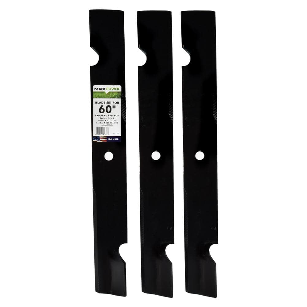 3 Blade Set for Many 60 in. Cut Exmark and Bad Boy Mowers Replaces OEM #'s 103-2530, 603992, 105-7718-03, 50-2814 price history on PriceWatchPro