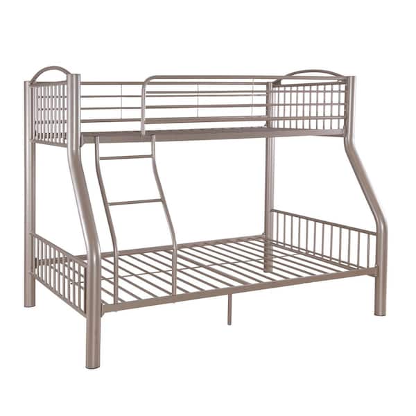 Garcon Heavy Metal Pewter Finish Twin Over Full Bunk Bed