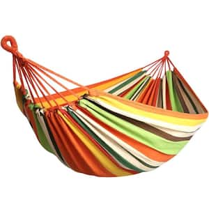 9 ft. Portable Fabric Hammock with Tree Straps and Travel Bag for Travel, Camping, Outdoor Activity in Orange