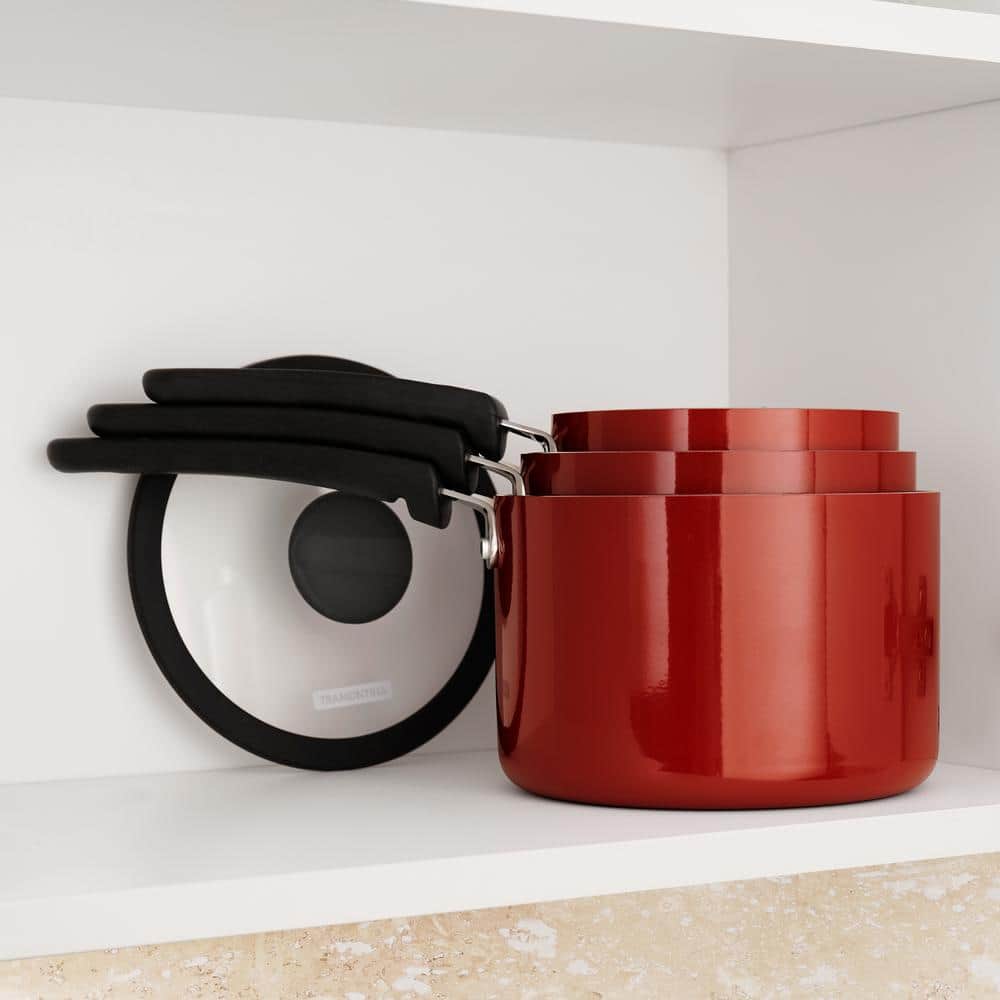 Tramontina Red Aluminum Non-Stick 6-Piece Nesting Cookware Set