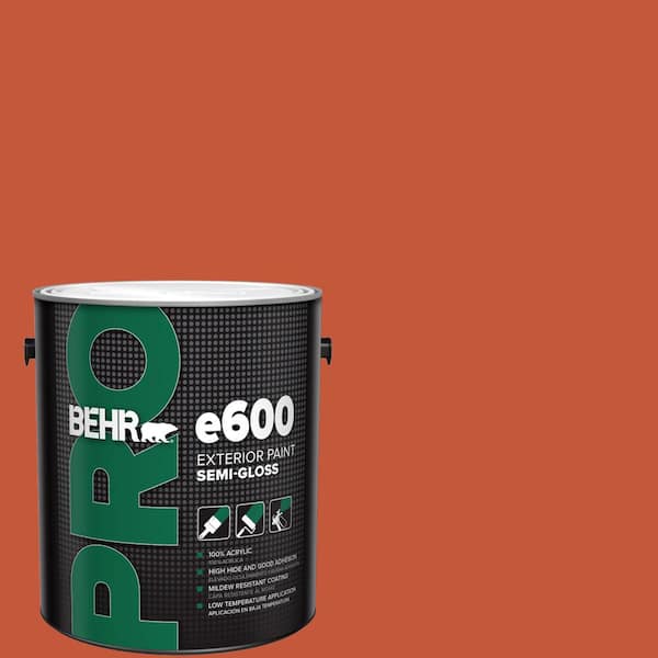 BEHR PRO 1 gal. #BIC-31 Fire Coral Semi-Gloss Exterior Paint