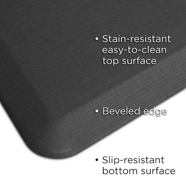 Basics Rectangular Non-slip,Stain Anti Fatigue Standing Comfort Mat  for Home and Office, 20 x 36 Inch, Black