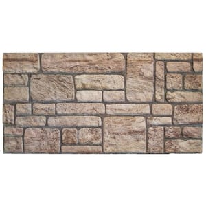 Falkirk Uffcott 39.4 in. x 19.7 in. Beige Faux Stone Brick Styrofoam 3D Decorative Wall Panel (10-Pack)