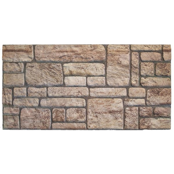 Dundee Deco Falkirk Uffcott 4/5 in. x 3-1/4 ft. x 1-3/5 ft. Beige Faux Stone Brick Styrofoam 3D Decorative Wall Panel (5-Pack)