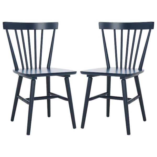 SAFAVIEH Winona Navy 17.13 in. Wood Dining Chair Set of 2