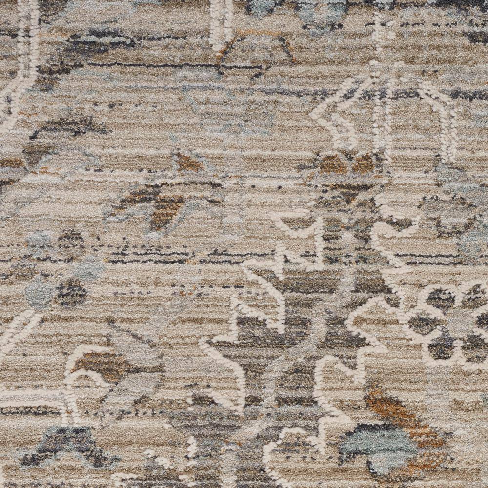 Ivory Taupe Floral Synthetic Easy-Care Area Rug 5'3" x 7'10"
