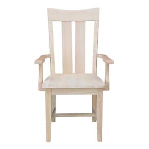 Ready to Finish Unfinished Solid Wood Ava Dining Arm Chair