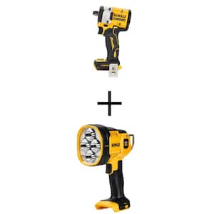 Atomic 20-Volt Max Cordless Brushless 1/2 in. Impact Wrench (Tool-Only) and 20-Volt Max Cordless Jobsite Spotlight