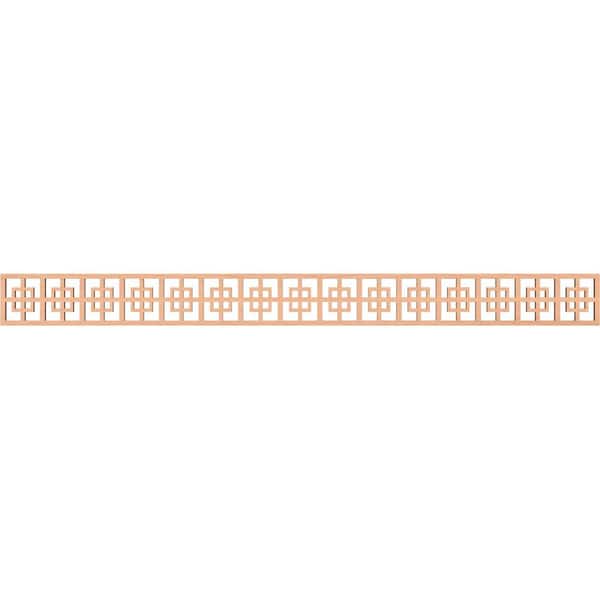 Ekena Millwork Cambridge Fretwork 0.25 in. D x 46.375 in. W x 4 in. L Alder Wood Panel Moulding