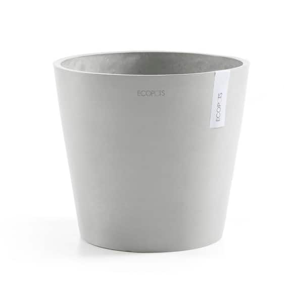 O ECOPOTS BY TPC Amsterdam 10 in. White Grey Premium Sustainable Planter