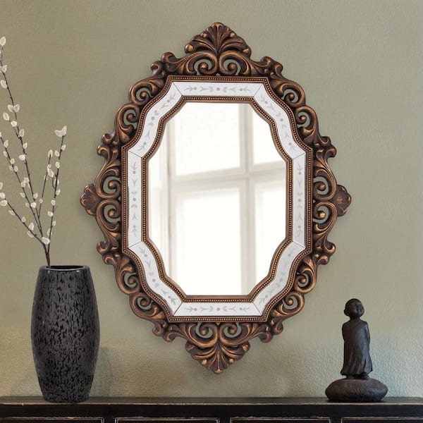 Unbranded Medium Antiqued Smoked Classic Mirror (40 in. H x 30 in. W)