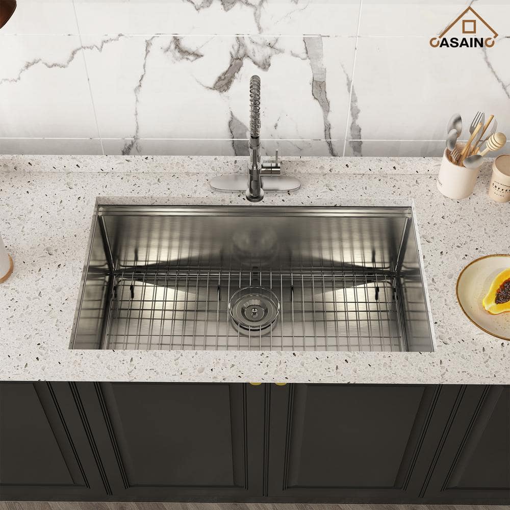 32" Brushed Stainless Steel Undermount Workstation Kitchen Sink