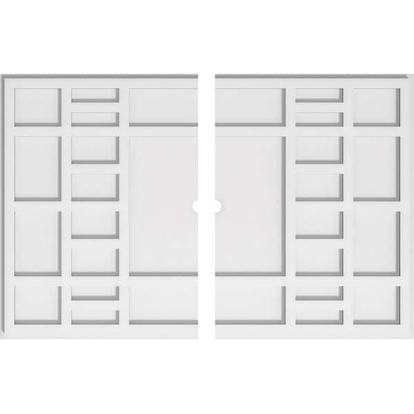 Ekena Millwork 30 in. W x 20 in. H x 1 in. ID x 1 in. P Beaux Architectural Grade PVC Contemporary Ceiling Medallion (2-Piece)