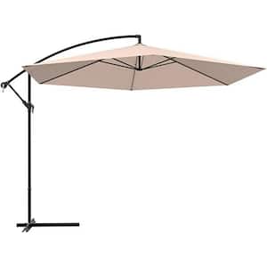 12 ft. Steel Patio Cantilever Umbrella in Champagne