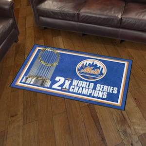 New York Mets Blue Dynasty 3 ft. x 5 ft. Plush Area Rug