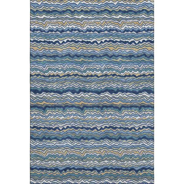 Mayfield Premium Machine Washable Abstract AMF2436 Navy 10 ft. x 14 ft. Area Rug