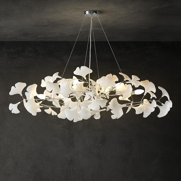 SILJOY 10-Light Dimmable Integrated LED Black Chandelier for