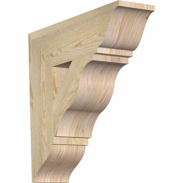 Ekena Millwork 6 in. x 22 in. x 22 in. Douglas Fir Funston Traditional Rough Sawn Bracket