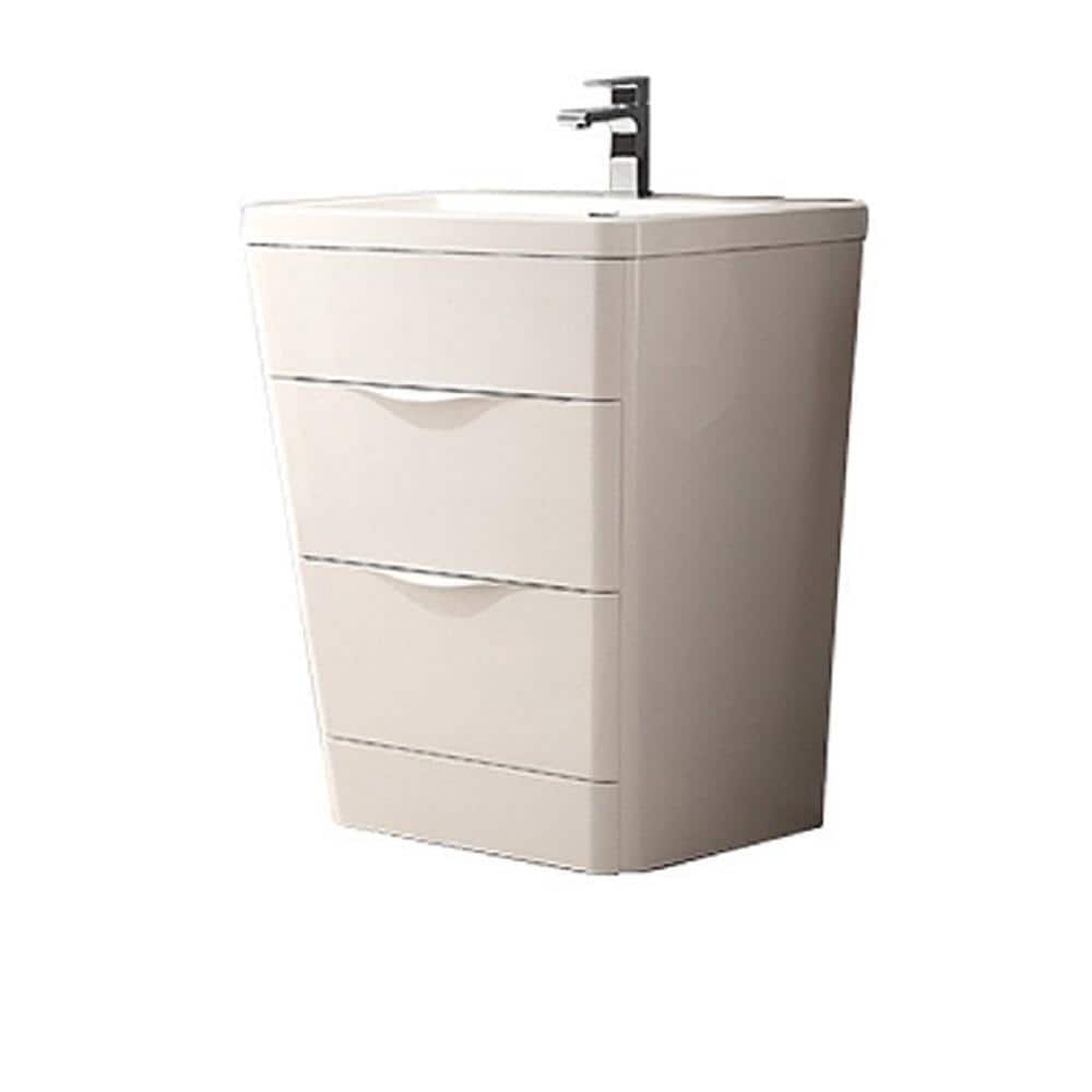 Milano 26" Glossy White Engineered Wood Vanity with Acrylic Sink