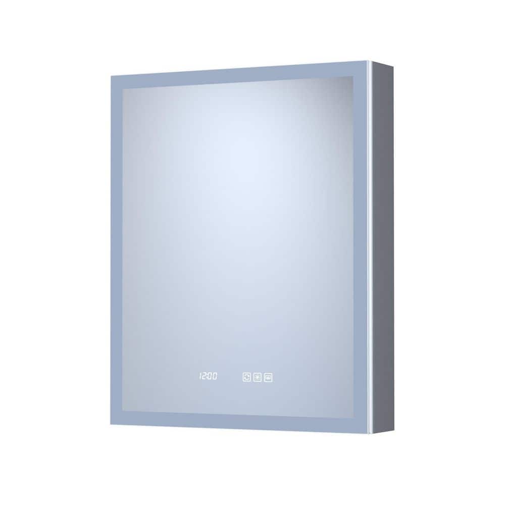 24 in. W x 30 in. H Rectangular Aluminum LED Medicine Cabinet with Mirror with Time Temperature Display, Left Open price history on PriceWatchPro