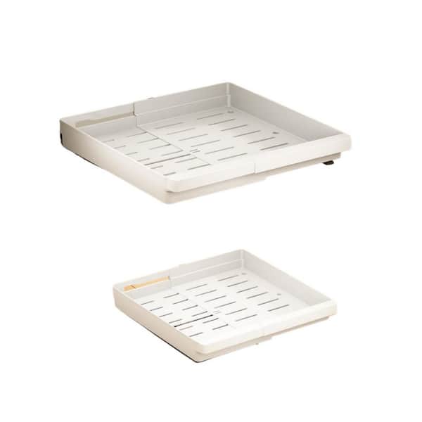 2-Piece Pull Out Expandable Cabinet Organizers with Slide Out Drawers for Kitchen, Bathroom, Pantry, Under Sink Storage