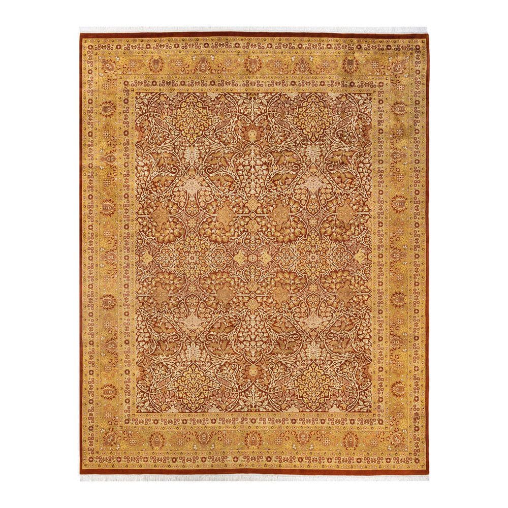 Handmade Red and Beige Wool Oriental 8' x 10' Rug