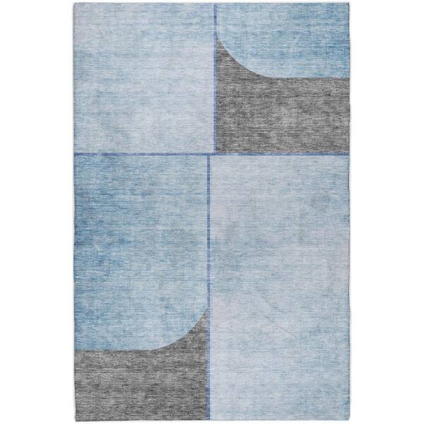 Dream Shag Premium Machine Washable Abstract ADS717 Sky 10 ft. x 14 ft. Area Rug