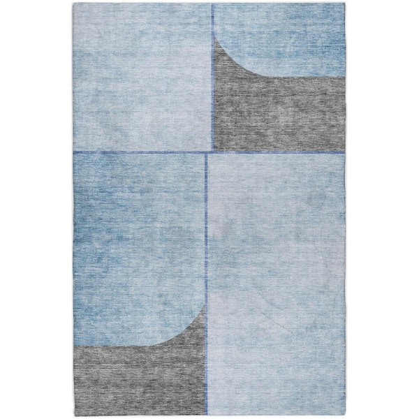 Dream Shag Premium Machine Washable Abstract ADS717 Sky 3 ft. x 5 ft. Area Rug