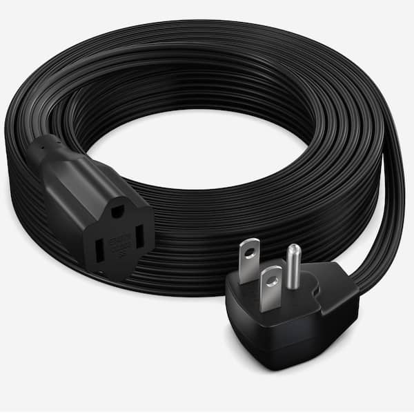 20 ft. 14/3 Medium/Heavy Duty Indoor Extension Cord Flat Plug Flat Wire, 15Amps, Black