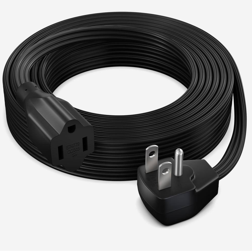 20 ft. 14/3 Medium/Heavy Duty Indoor Extension Cord Flat Plug Flat Wire, 15Amps, Black price history on PriceWatchPro