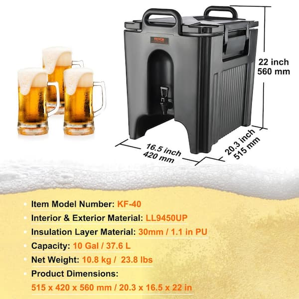 Beverage Dispenser VEVOR Size: 22 H x 20.3 W x 16.5 D