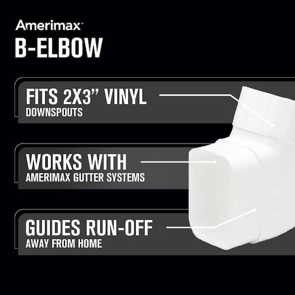 Amerimax Home Products 2 in. x 3 in. White Vinyl Downspout B