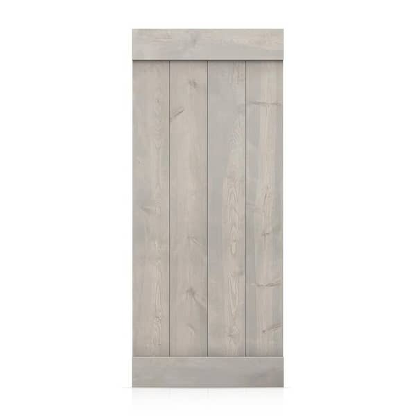 CALHOME 36 in. x 72 in. Silver Gray Solid Pine Wood Bathroom Stall Partition Door Slab