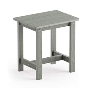 Gray Rectangle Plastic 16.9 Outdoor Side Table with Extension