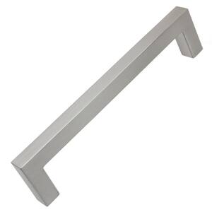 5 in. Center-to-Center Solid Square Slim Satin Nickel Cabinet Bar Pull (10-Pack)