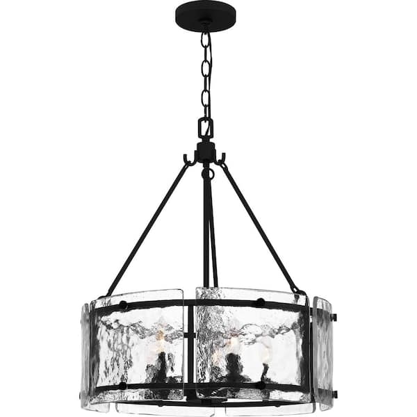 Quoizel Fortress 5-Light Earth Black Shaded Pendant