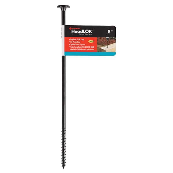 FastenMaster HeadLOK Structural Wood Screws 8 in. 6-Lobe Flat Head Wood ...