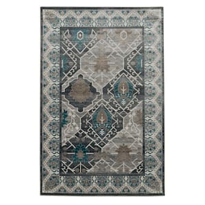 Crop Belouch Grey and Charcoal 8 ft. x 10 ft. Area Rug