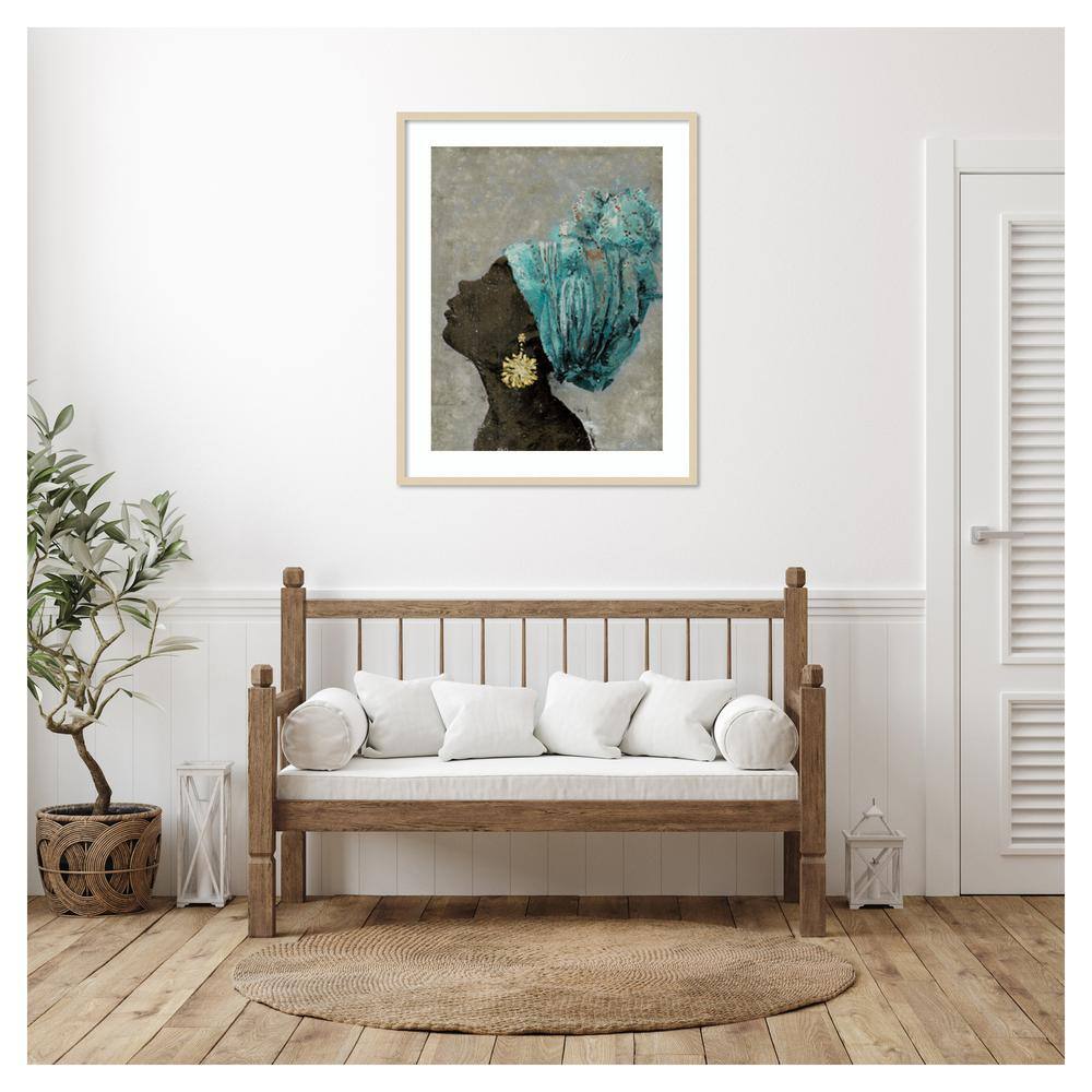 Profile of a Woman II 33" x 41" Framed Graphic Art Print in Svelte Natural