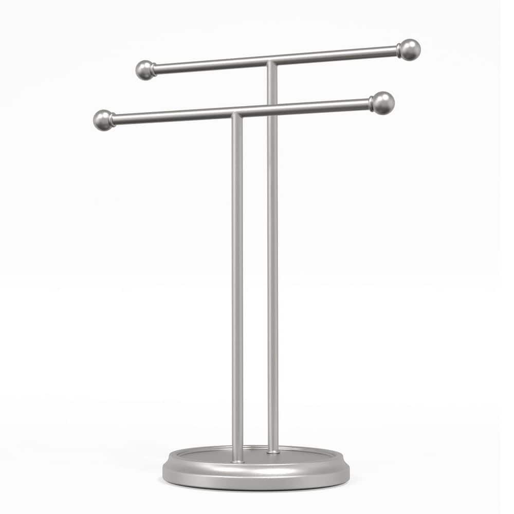 Freestanding Hand Towel Holder for Bathrooms and Counter with Brushed Nickel Finish and 14.9 in Tall Bar price history on PriceWatchPro