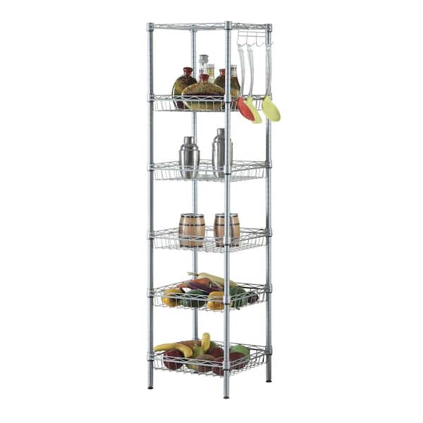 Modern Silver Wire Shelf (13.39 in. W x 13.39 in. D)