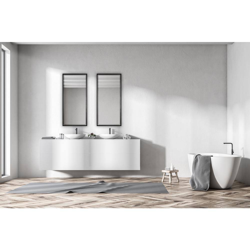 Black Metal Framed Full Length Rectangular Wall Mirror