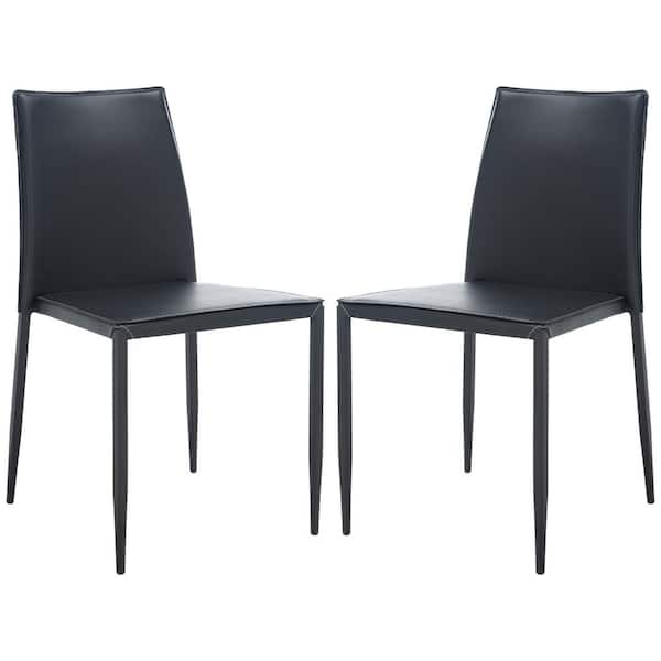 SAFAVIEH Cason Black 17.51 in. Wood Dining Chair (Set of 2)