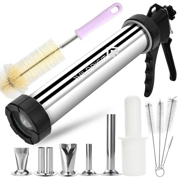 Numhew 2.1 lb. Professional Jerky Gun Kits, Sausage Stuffer Kit with 5 Nozzles, 1 Meat Pusher and 5 Cleaning Brushes