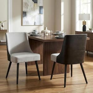 Glamour Home Asma Beige Fabric Chair with Dark Brown Bentwood Back