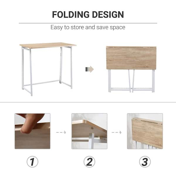 Foldable Desk 31.5 Computer Workstation Writing Table for Home Office  Small Spaces Desk Student Desks No Install - Yahoo Shopping