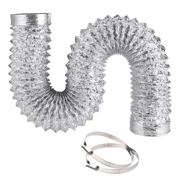 3 in. x 25 ft. Fire-Rated Flexible Aluminum Duct for HVAC Ventilation-High Temp Resistance & Easy Installation​