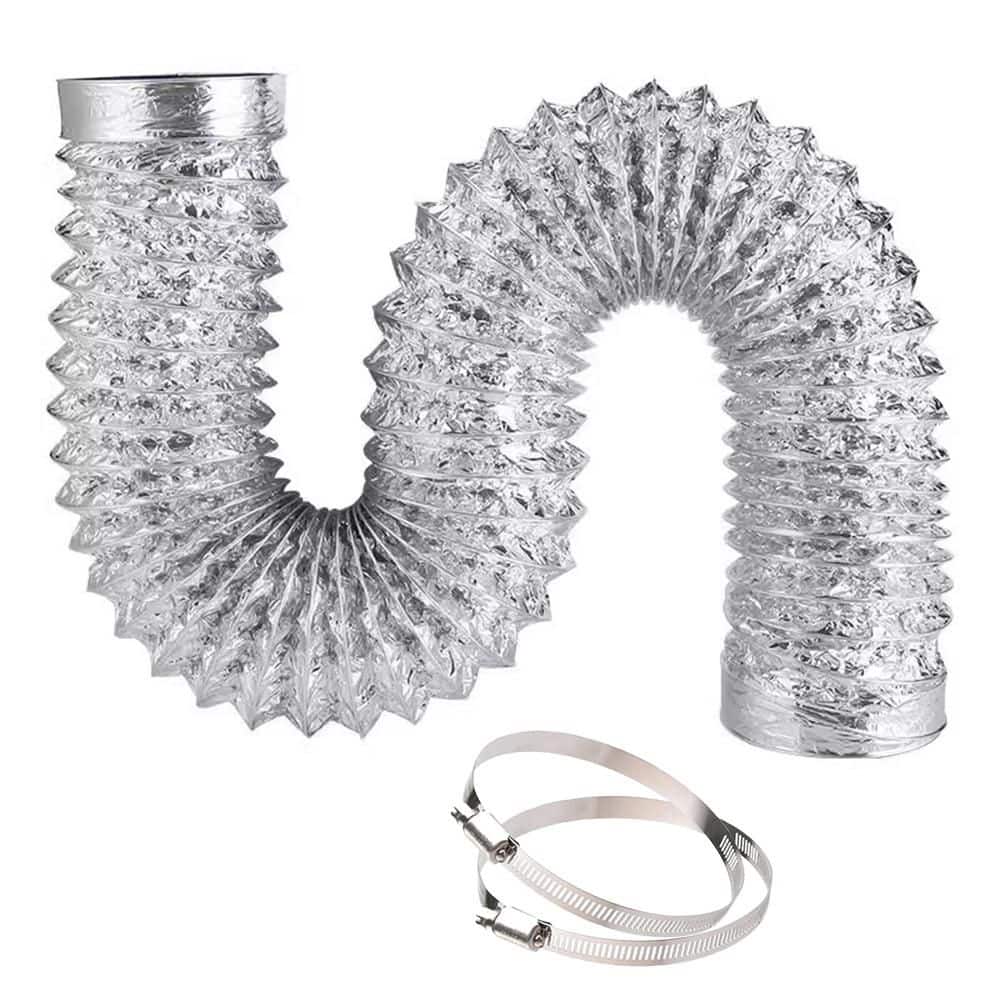 4 in. x 8 ft. Fire-Rated Flexible Aluminum Duct for HVAC Ventilation-High Temp Resistance and Easy Installation​, 2 Pack price history on PriceWatchPro